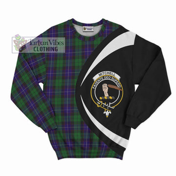 Mitchell Tartan Sweatshirt with Family Crest Circle Style Unisex - Tartan Vibes Clothing