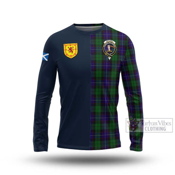 Mitchell Tartan Long Sleeve T-Shirt Alba with Scottish Lion Royal Arm Half Style Unisex - Tartan Vibes Clothing