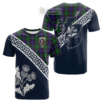 Mitchell Tartan Cotton T-shirt Featuring Thistle and Scotland Map Kid's Shirt - Tartan Vibes Clothing