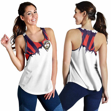 Mitchell Clan Crest Women's Racerback Tanks with Retro Sport Style 4XL - 2D-tartanvibesclothing