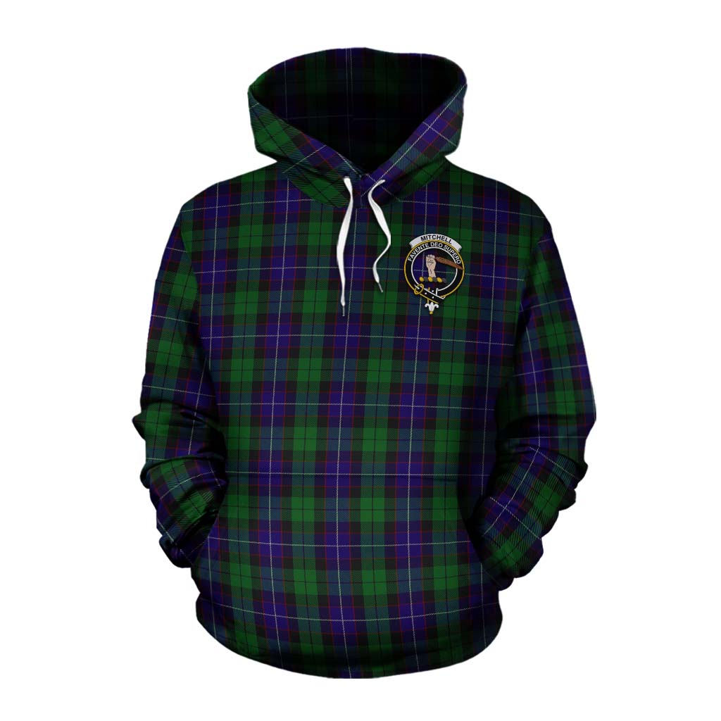 Mitchell Tartan Cotton Hoodie with Family Crest Celtic Skull Style Pullover Hoodie XS - Tartan Vibes Clothing