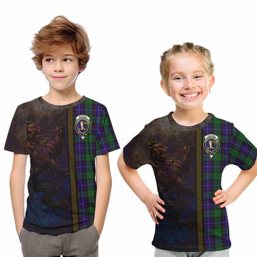 Mitchell Tartan Family Crest Kid T-Shirt Alba Gu Brath Be Brave Lion Ancient Style Youth XL Size14 - Tartan Vibes Clothing