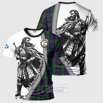Mitchell Tartan Clan Crest T-Shirt with Highlander Warrior Celtic Style Kid's Shirt - Tartan Vibes Clothing