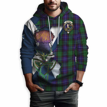 Mitchell Tartan Family Crest Hoodie Scottish Thistle Celtic Inspired Pullover Hoodie - Tartan Vibes Clothing