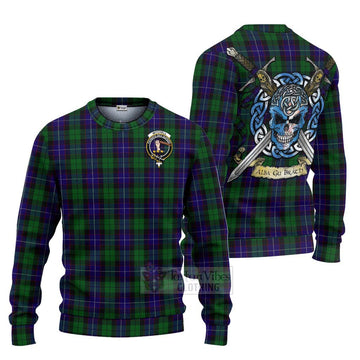 Mitchell Tartan Ugly Sweater with Family Crest Celtic Skull Style Unisex - Tartan Vibes Clothing