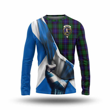 Mitchell Tartan Long Sleeve T-Shirt with Family Crest Scotland Patriotic Style Unisex - Tartan Vibes Clothing