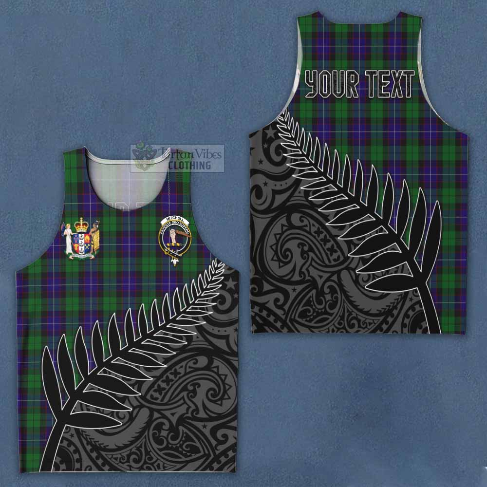 Mitchell Crest Tartan Men's Tank Top with New Zealand Silver Fern Half Style Men - Tartan Vibes Clothing