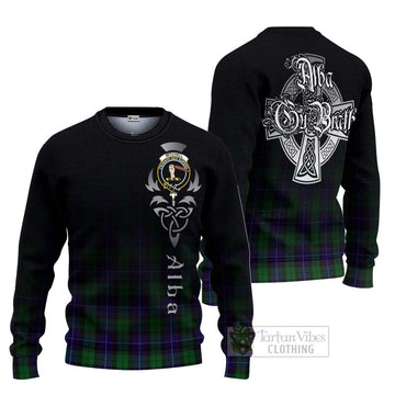 Mitchell Tartan Ugly Sweater Featuring Alba Gu Brath Family Crest Celtic Inspired Unisex - Tartan Vibes Clothing