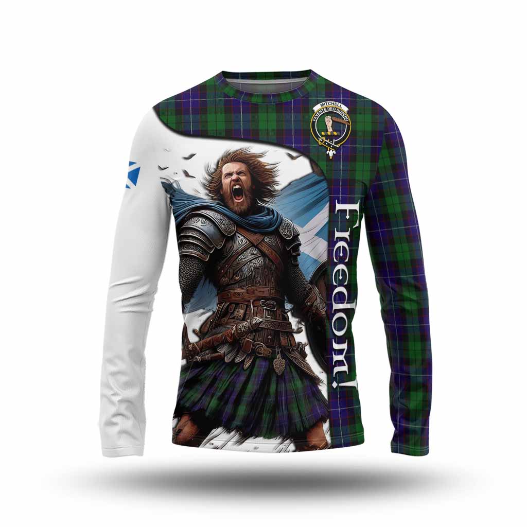 Tartan Vibes Clothing Mitchell Crest Tartan Long Sleeve T-Shirt Inspired by the Freedom of Scottish Warrior