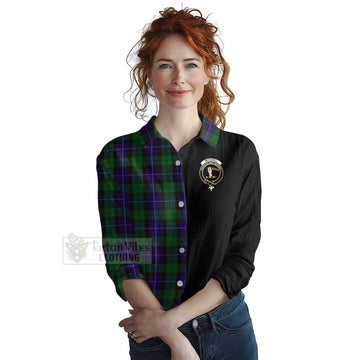 Mitchell Tartan Women's Casual Shirt with Family Crest and Half Of Me Style Female - Tartan Vibes Clothing