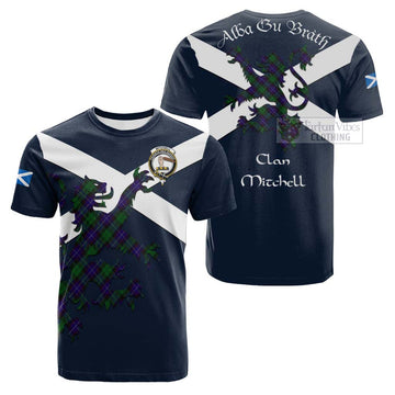 Mitchell Tartan Lion Rampant Cotton T-shirt Proudly Display Your Heritage with Alba Gu Brath and Clan Name Kid's Shirt - Tartan Vibes Clothing
