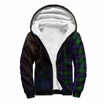 Tartan Vibes Clothing Mitchell Tartan Family Crest Sherpa Hoodie Alba Gu Brath Be Brave Lion Ancient Style