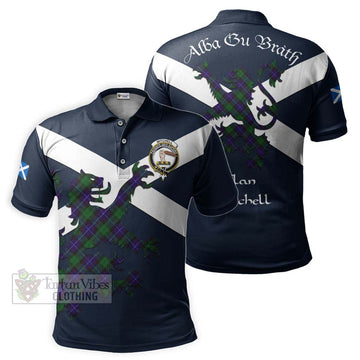 Mitchell Tartan Lion Rampant Polo Shirt Proudly Display Your Heritage with Alba Gu Brath and Clan Name Kid - Tartan Vibes Clothing