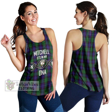 Mitchell Tartan Women's Racerback Tanks with Family Crest DNA In Me Style 4XL - Tartan Vibes Clothing