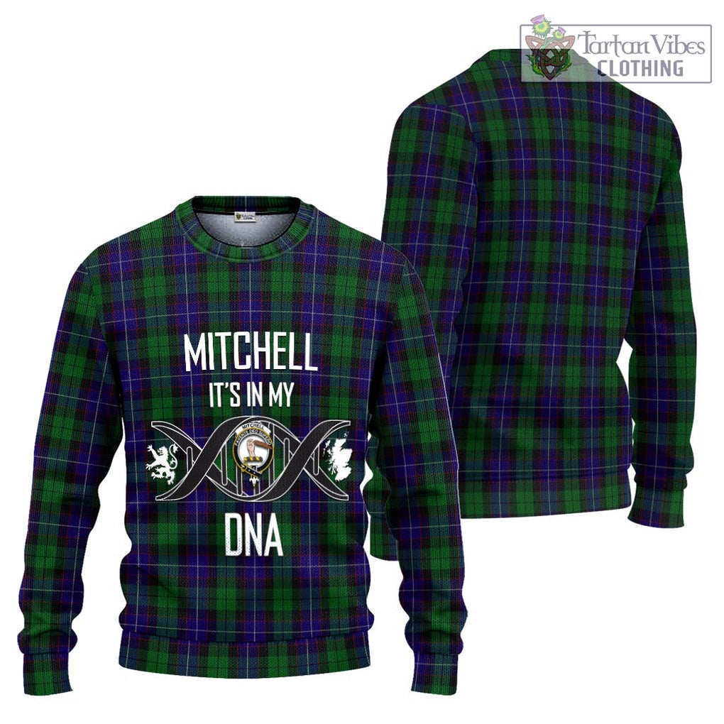 Mitchell Tartan Ugly Sweater with Family Crest DNA In Me Style Unisex - Tartan Vibes Clothing