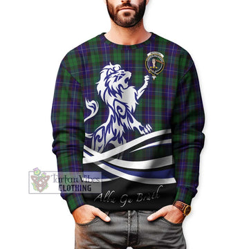 Mitchell Tartan Sweatshirt with Alba Gu Brath Regal Lion Emblem Unisex - Tartan Vibes Clothing