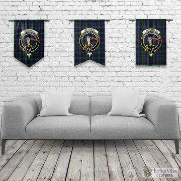 Mitchell Tartan Gonfalon, Tartan Banner with Family Crest Rectangle - Tartan Vibes Clothing