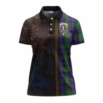 Mitchell Tartan Family Crest Women's Polo Shirt Alba Gu Brath Be Brave Lion Ancient Style Women - Tartan Vibes Clothing