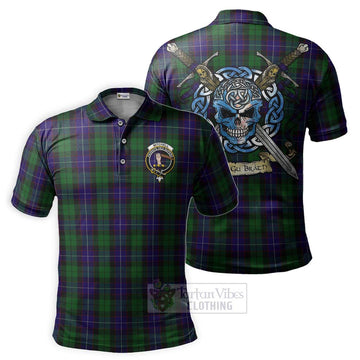 Mitchell Tartan Polo Shirt with Family Crest Celtic Skull Style Kid - Tartan Vibes Clothing