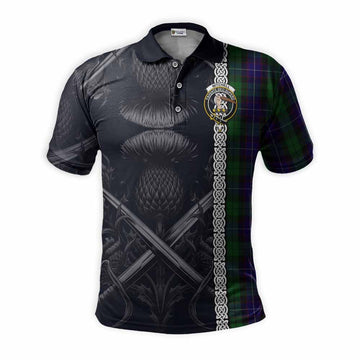 Mitchell Tartan Polo Shirt with Family Crest Cross Sword Thistle Celtic Vibes Kid - Tartan Vibes Clothing