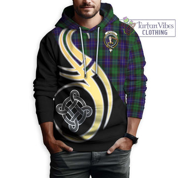 Mitchell Tartan Hoodie with Family Crest and Celtic Symbol Style Zip Hoodie - Tartan Vibes Clothing