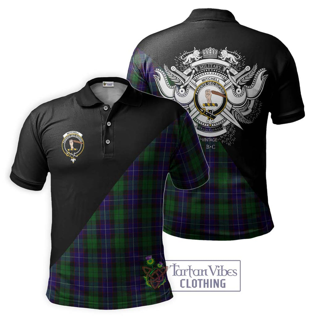 Mitchell Tartan Polo Shirt with Family Crest and Military Logo Style Kid - Tartan Vibes Clothing