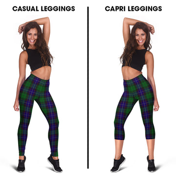 Mitchell Tartan Womens Leggings Capri Leggings - Tartan Vibes Clothing