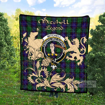 Tartan Vibes Clothing Mitchell Tartan Quilt with Family Crest and Scottish Symbol Style