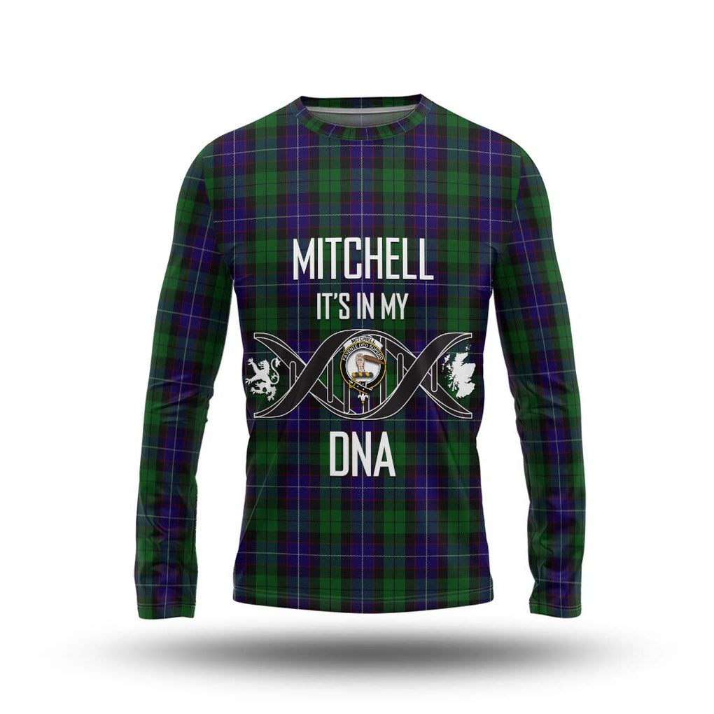 Mitchell Tartan Long Sleeve T-Shirt with Family Crest DNA In Me Style Unisex - Tartan Vibes Clothing