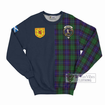 Mitchell Tartan Sweatshirt Alba with Scottish Lion Royal Arm Half Style Unisex - Tartan Vibes Clothing