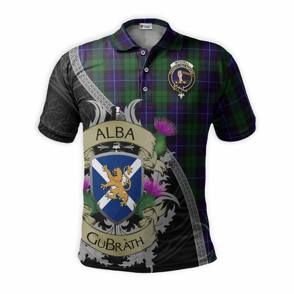 Mitchell Tartan Family Crest Polo Shirt Lion Rampant Royal Thistle Shield Celtic Inspired Kid - Tartan Vibes Clothing