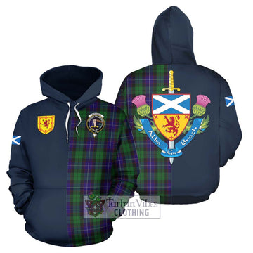 Mitchell Tartan Hoodie Alba with Scottish Lion Royal Arm Half Style Zip Hoodie - Tartan Vibes Clothing