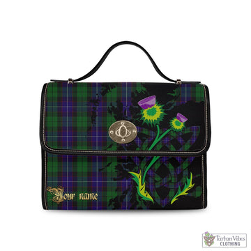 Mitchell Tartan Waterproof Canvas Bag with Scotland Map and Thistle Celtic Accents