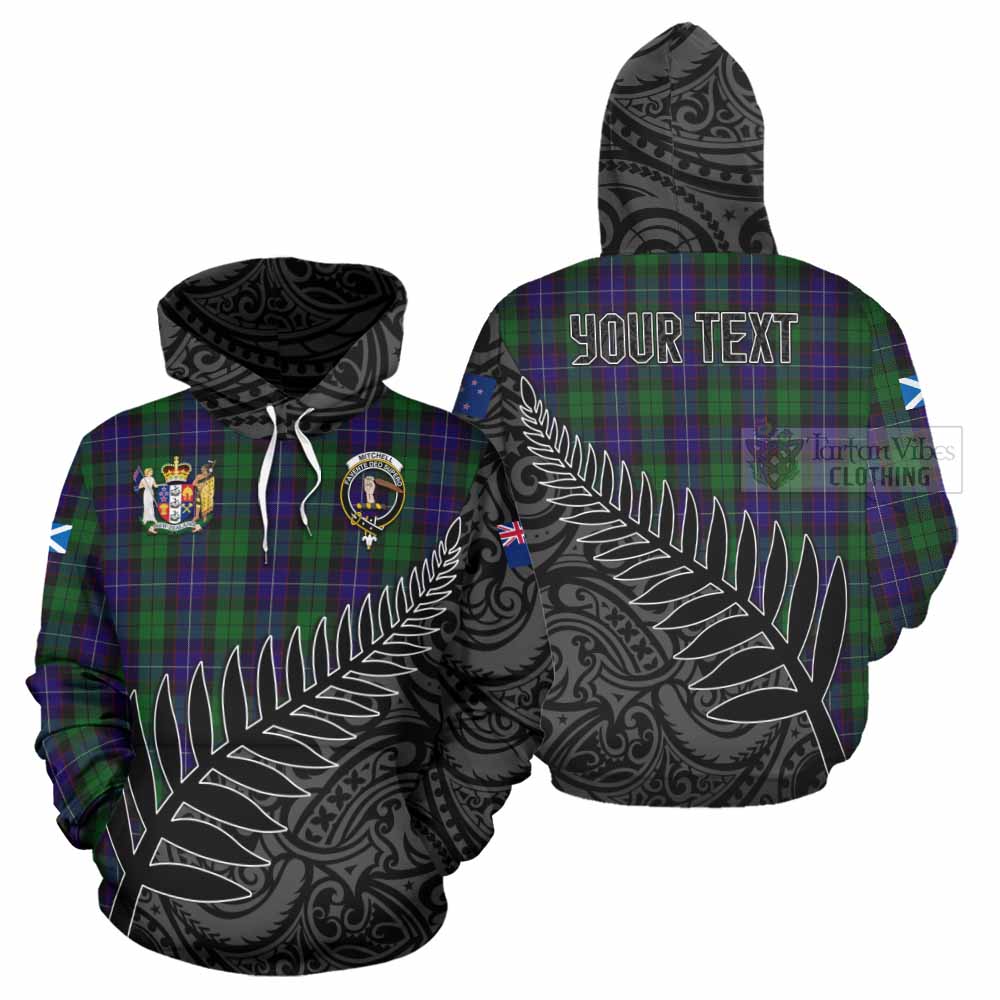 Tartan Vibes Clothing Mitchell Crest Tartan Hoodie with New Zealand Silver Fern Half Style