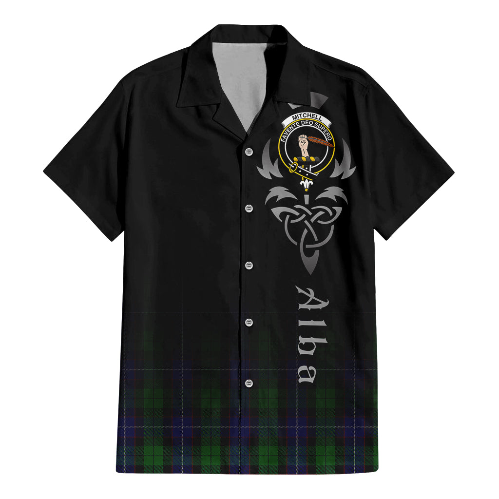 Mitchell Tartan Hawaiian Shirt Shirt Featuring Alba Gu Brath Family Crest Celtic Inspired - Tartan Vibes Clothing