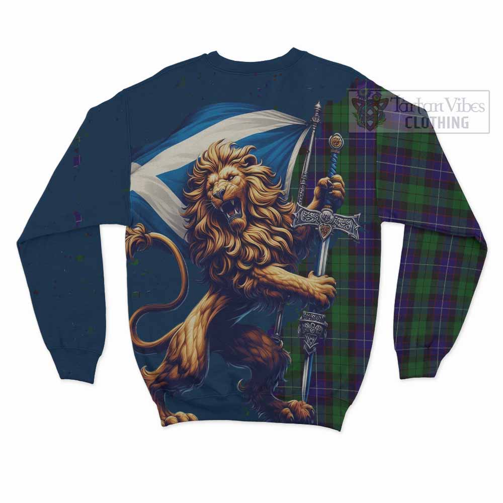 Mitchell Tartan Family Crest Sweatshirt with Scottish Majestic Lion - Tartan Vibes Clothing