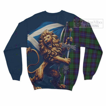 Mitchell Tartan Family Crest Sweatshirt with Scottish Majestic Lion - Tartan Vibes Clothing