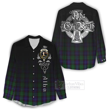 Mitchell Tartan Women's Casual Shirt Featuring Alba Gu Brath Family Crest Celtic Inspired - Tartan Vibes Clothing