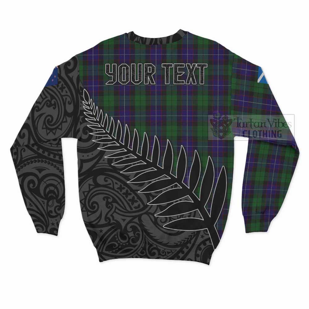 Mitchell Crest Tartan Sweatshirt with New Zealand Silver Fern Half Style - Tartan Vibes Clothing