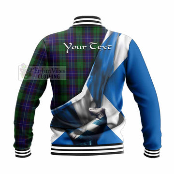 Mitchell Tartan Baseball Jacket with Family Crest Scotland Patriotic Style - Tartan Vibes Clothing