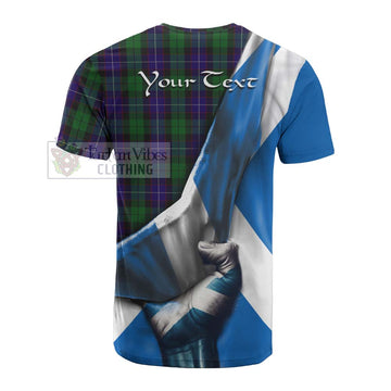 Mitchell Tartan Cotton T-shirt with Family Crest Scotland Patriotic Style - Tartan Vibes Clothing