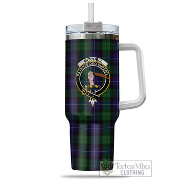 Mitchell Tartan and Family Crest Tumbler with Handle