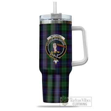 Mitchell Tartan Tumbler with Handle with Family Crest