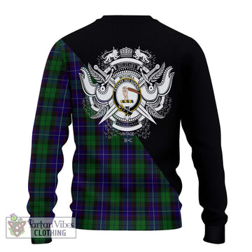 Mitchell Tartan Ugly Sweater with Family Crest and Military Logo Style - Tartan Vibes Clothing
