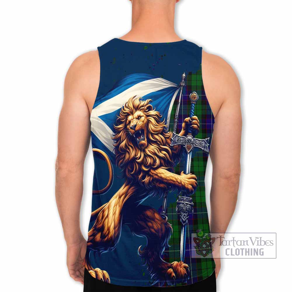 Mitchell Tartan Family Crest Men's Tank Top with Scottish Majestic Lion - Tartan Vibes Clothing