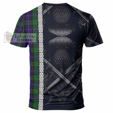 Mitchell Tartan T-Shirt with Family Crest Cross Sword Thistle Celtic Vibes - Tartan Vibes Clothing