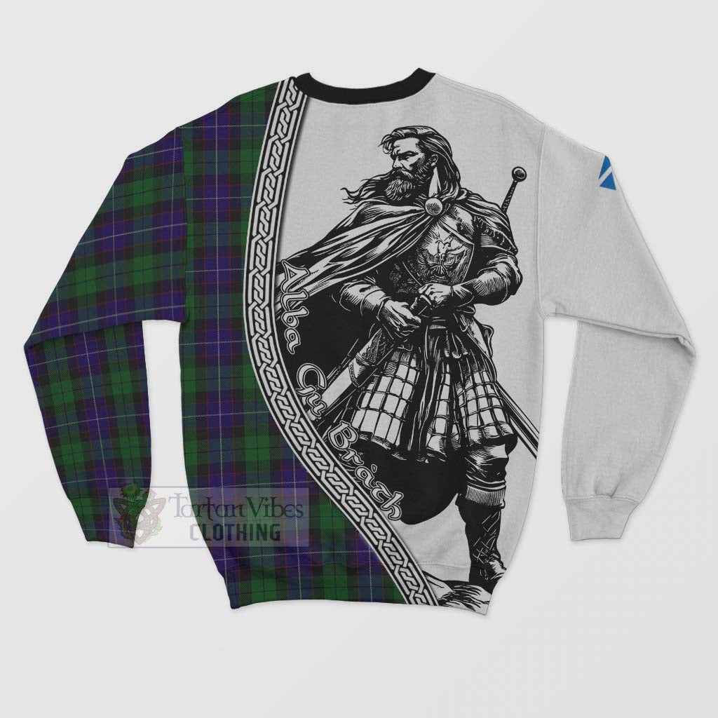 Mitchell Tartan Clan Crest Sweatshirt with Highlander Warrior Celtic Style - Tartan Vibes Clothing