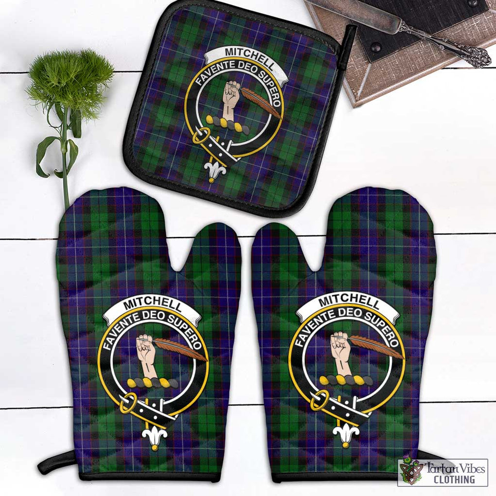 Mitchell Tartan Combo Oven Mitt & Pot-Holder with Family Crest - Tartan Vibes Clothing