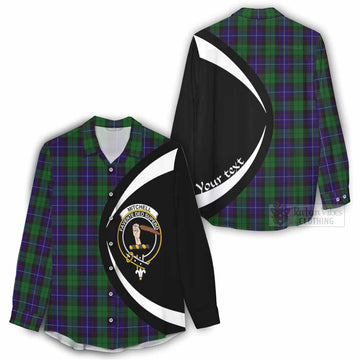 Mitchell Tartan Women's Casual Shirt with Family Crest Circle Style - Tartan Vibes Clothing