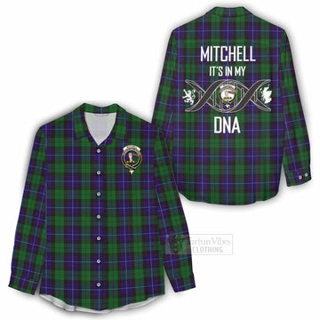 Mitchell Tartan Women's Casual Shirt with Family Crest DNA In Me Style - Tartan Vibes Clothing